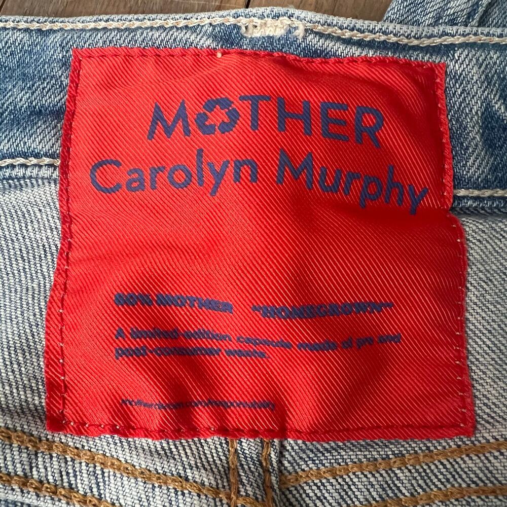 Mother x Carolyn Murphy Distressed Patchwork Tomcat Ankle Undone Jeans Size 27 - Picture 4 of 16